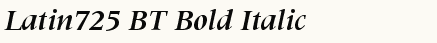 font шрифт Latin725 BT Bold Italic