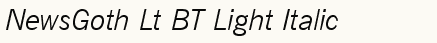 font шрифт NewsGoth Lt BT Light Italic