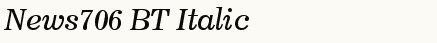 font шрифт News706 BT Italic