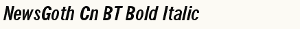 font шрифт News Gothic Bold Condensed Italic BT