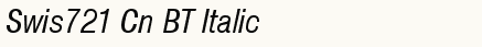 font шрифт Swiss 721 Condensed Italic BT